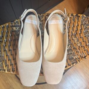 Rag & Co Sozani Ballet Flat Sling Back Sz 7.5 Beige